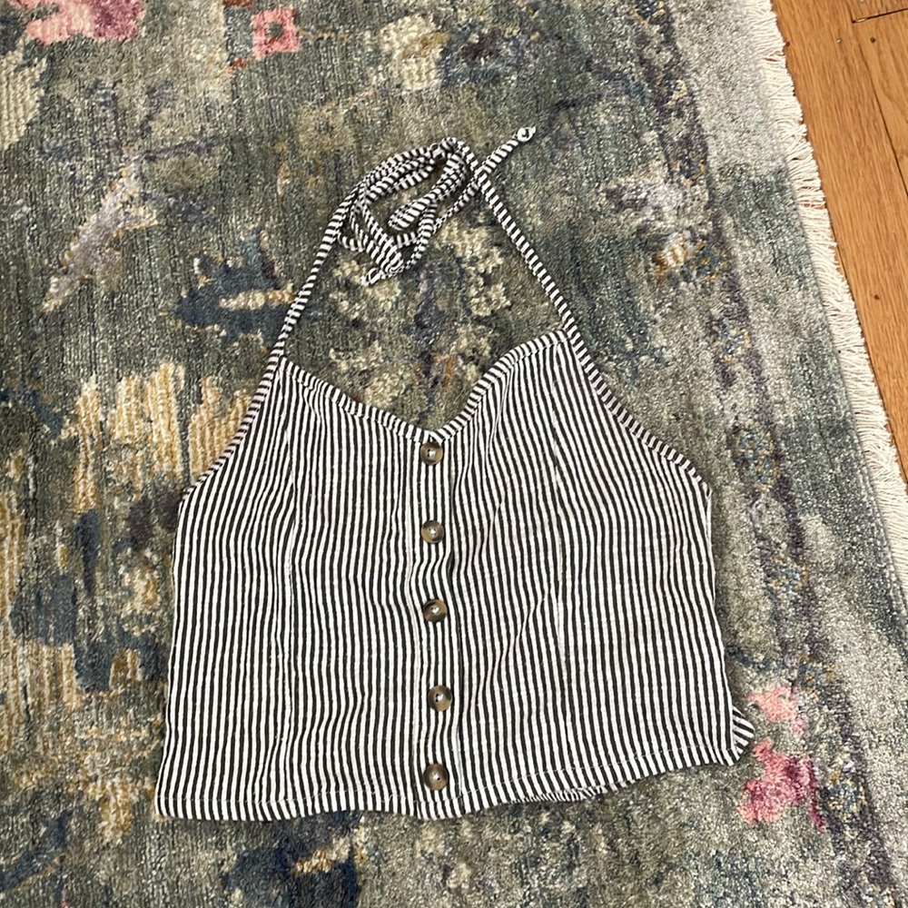 Cropped Striped Halter